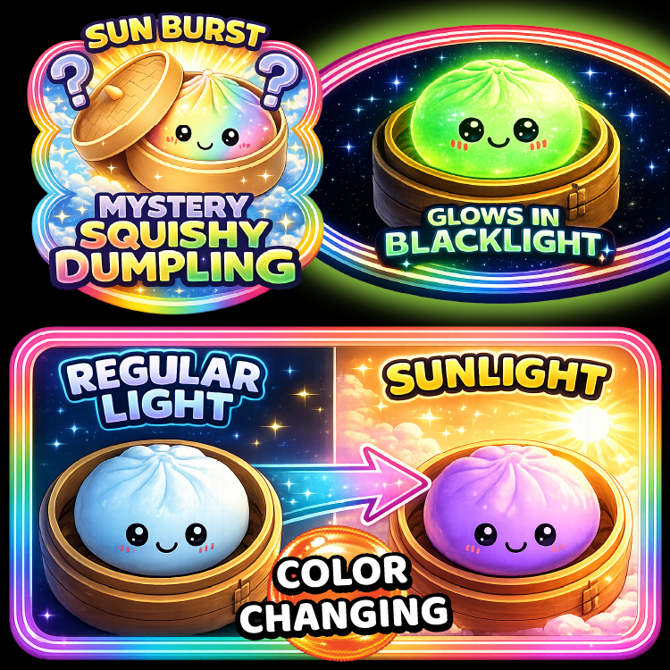 Fun Doh Color Changing Mystery Dumpling Squishy – UV Reactive Sensory Fidget Toy (Choose Your Style)