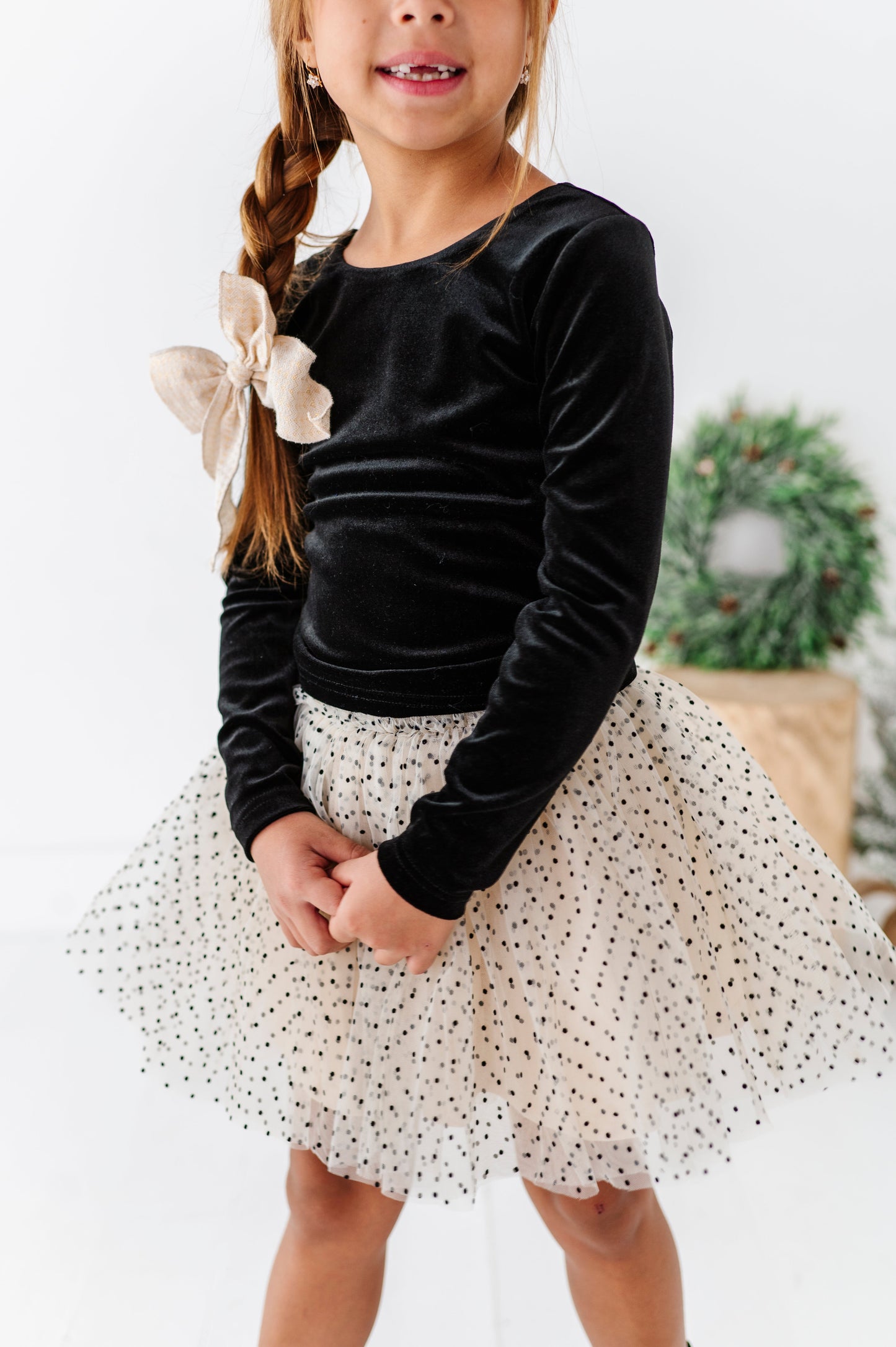 Black Velvet | Bow Back Long Sleeve Top