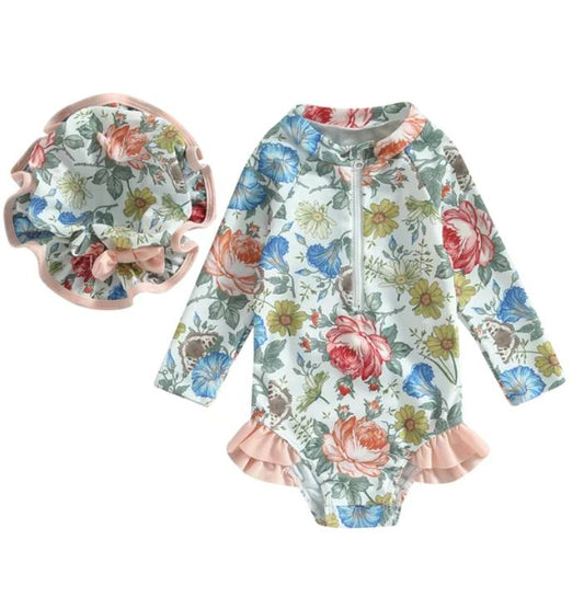 Floral Swim One Piece Set