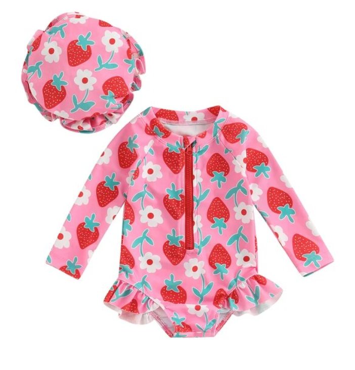 Strawberry Swim One Piece Set