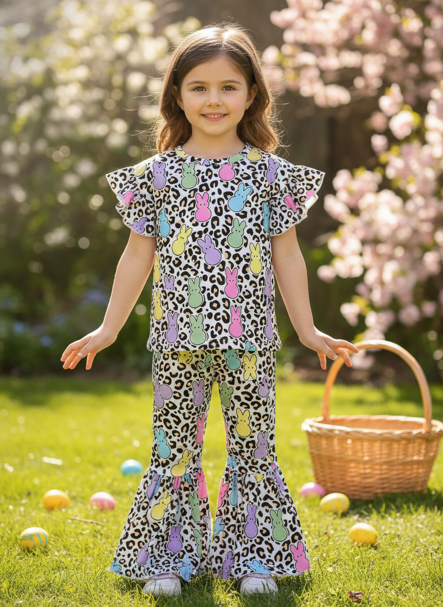 Leopard peeps two piece bell set