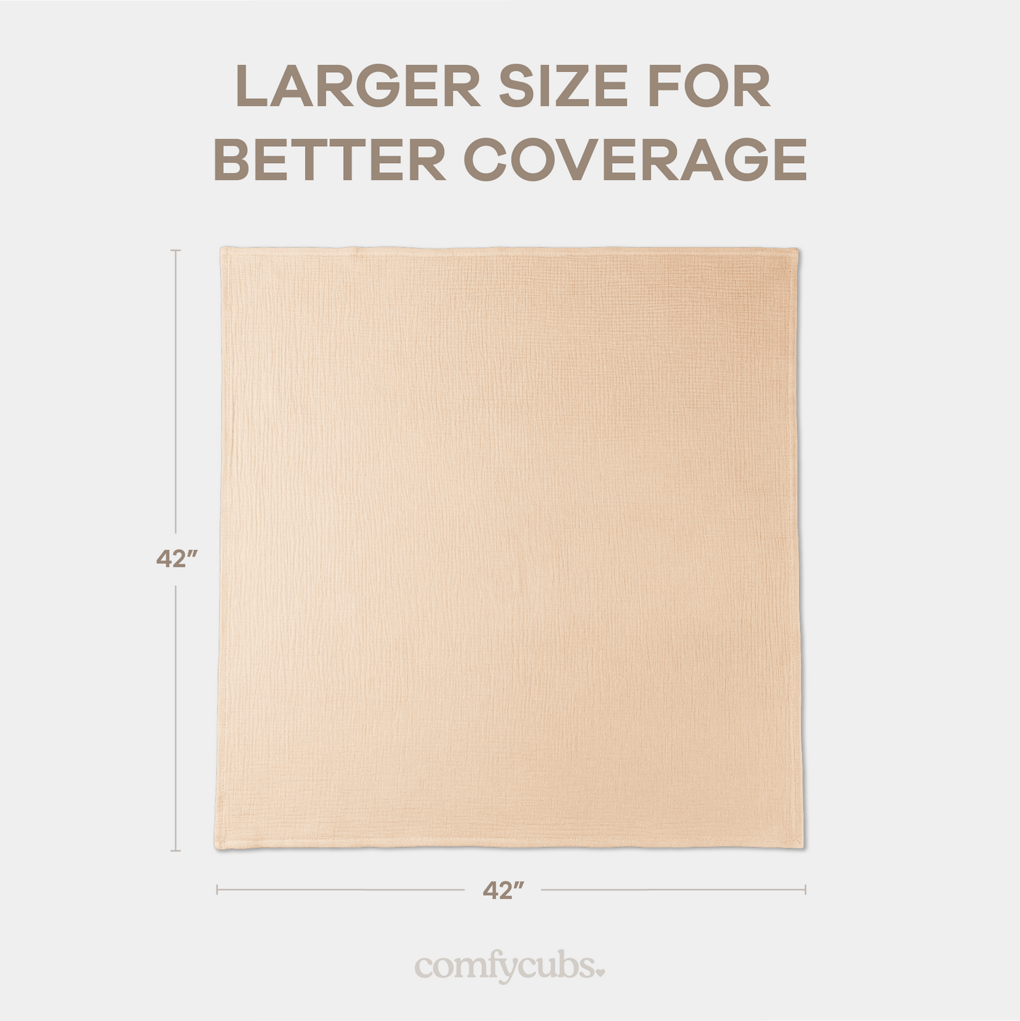 Muslin Swaddle Blankets, 42” x 42” in Cream, Blush, Mauve, Pack of 3