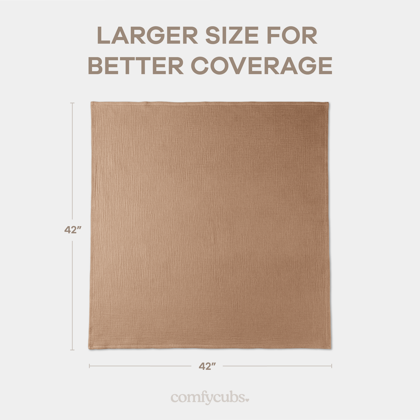 Muslin Swaddle Blankets, 42” x 42” in Sand, Cedar, Caramel, Pack of 3