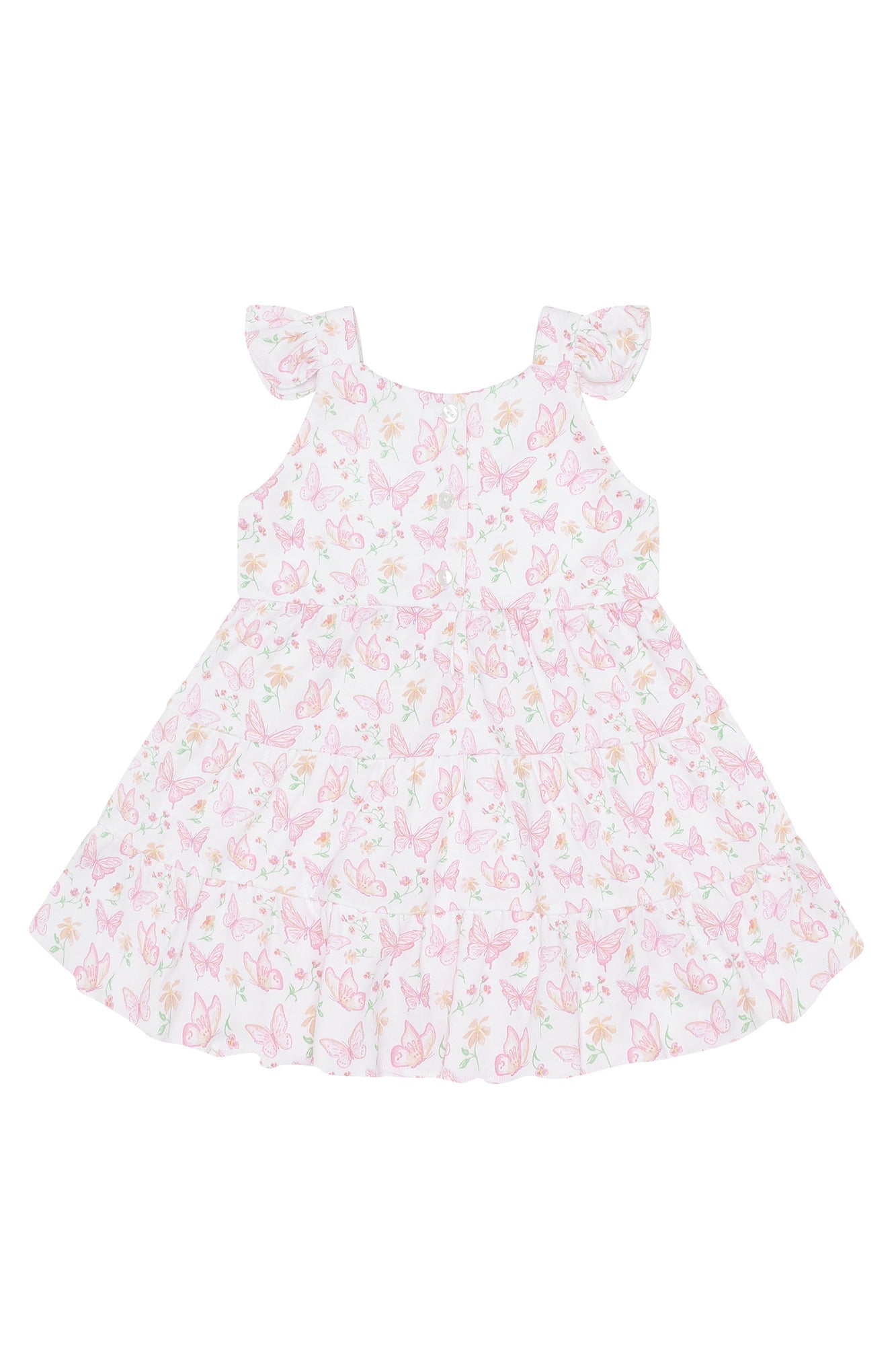 Butterflies Print Ruffle Dress