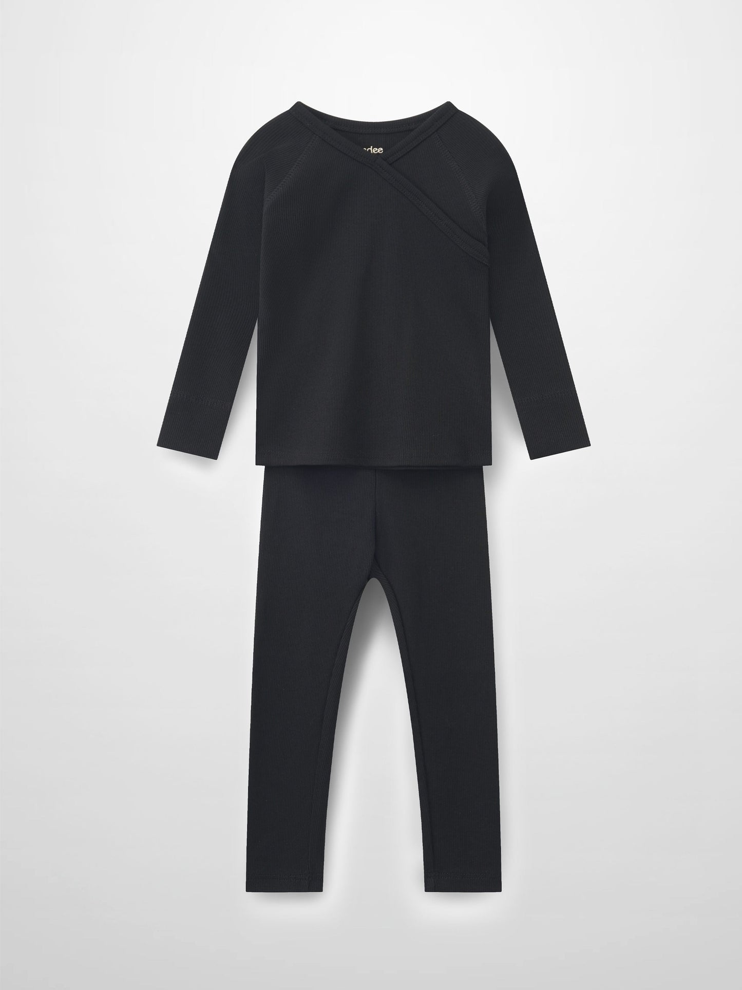 Crossover Thin Ribbed Pajama - Black