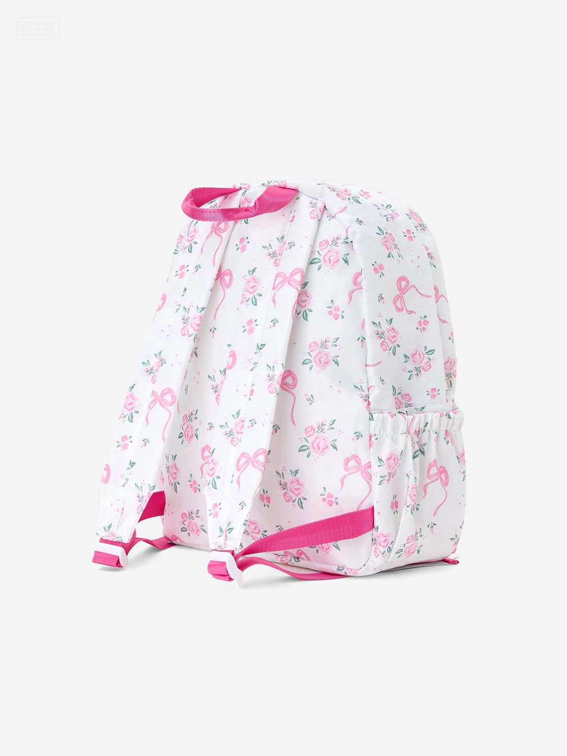 Pink Bow & Floral Ruffle Backpack | Girls School Backpack | Boutique Book Bag