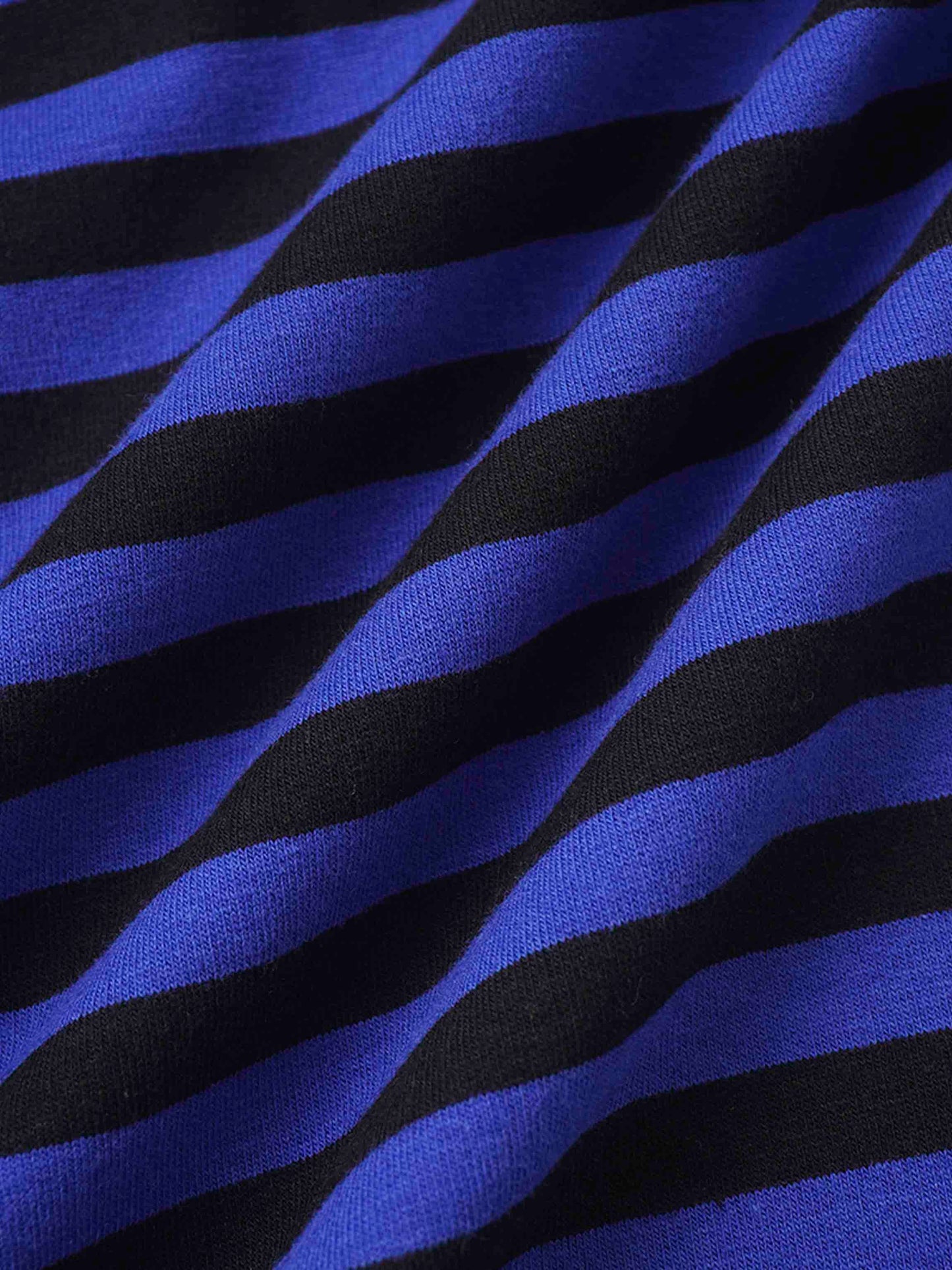 Striped Drawstring Dress - Blue & Black