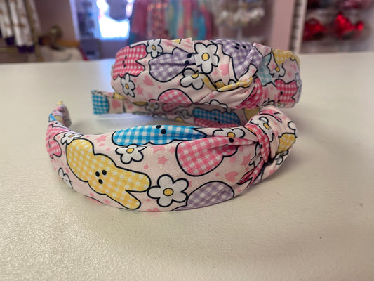 Gingham Easter Bunny Top Knot Headband