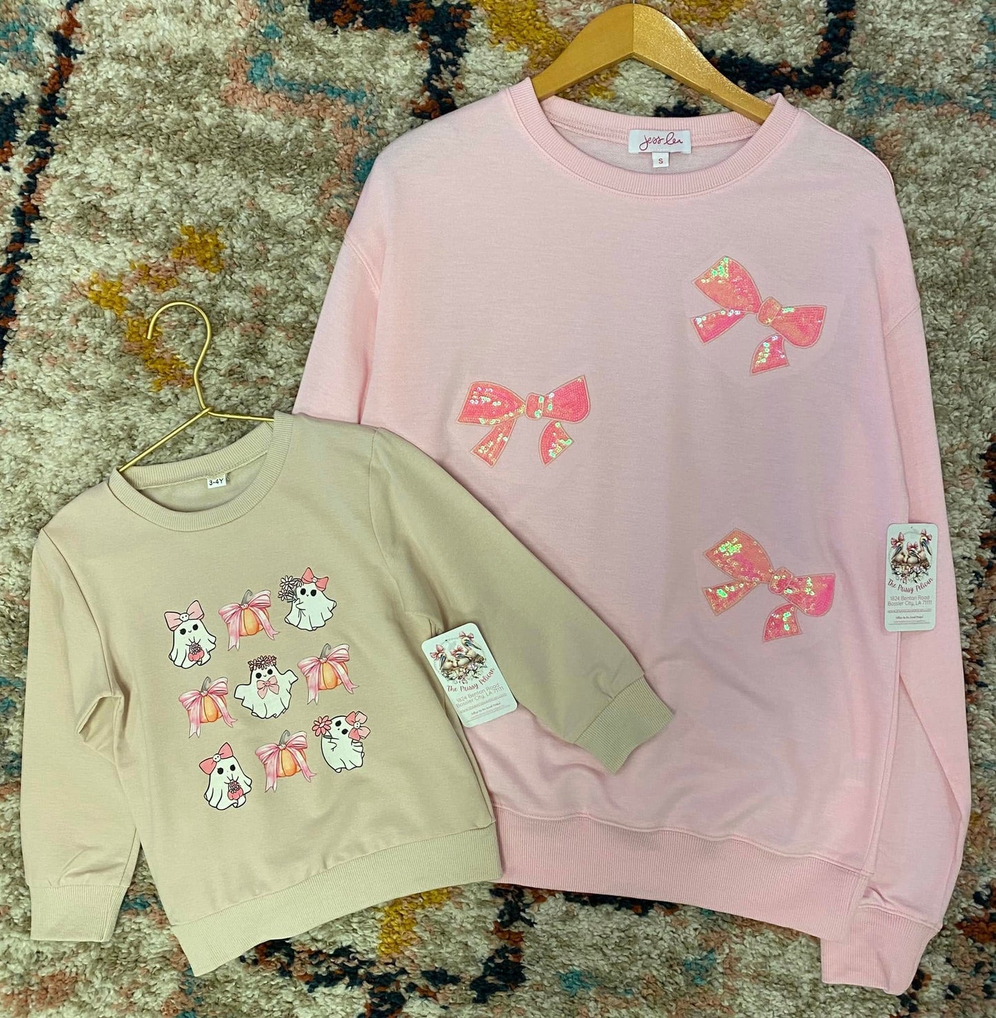 Blushing Bows Sequin Sweatshirt