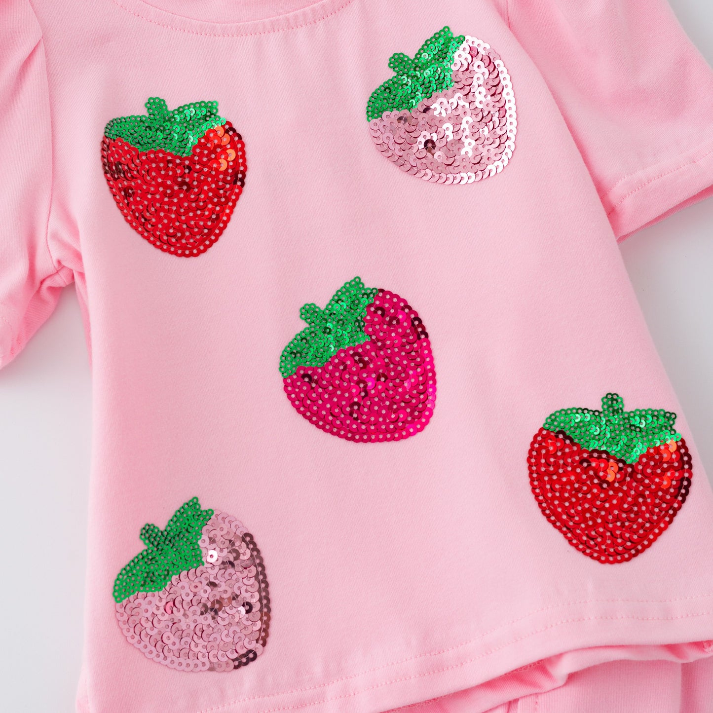 Strawberry Sequin Girls Set