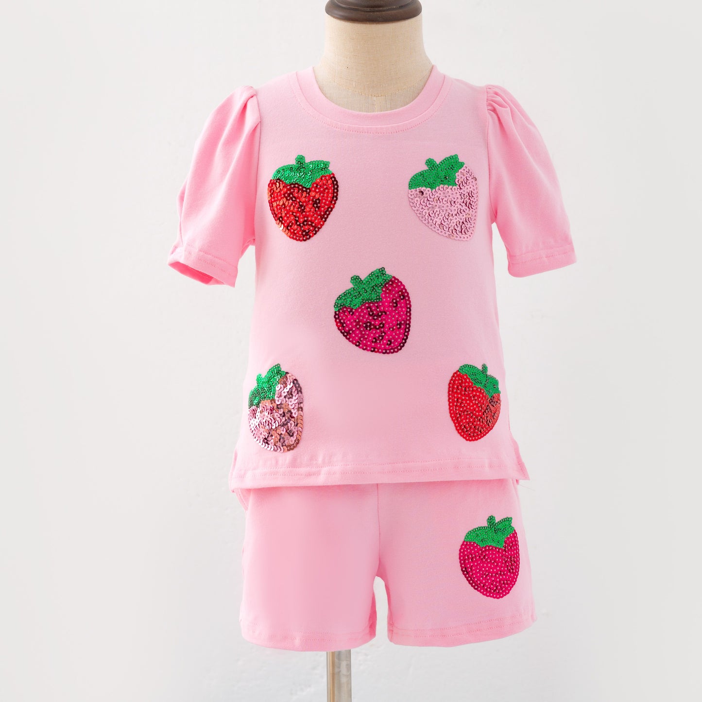 Strawberry Sequin Girls Set