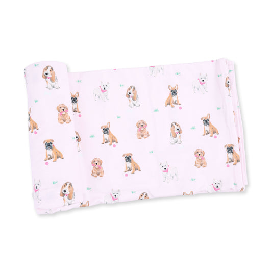 Bestie Dogs Pink - Swaddle Blanket