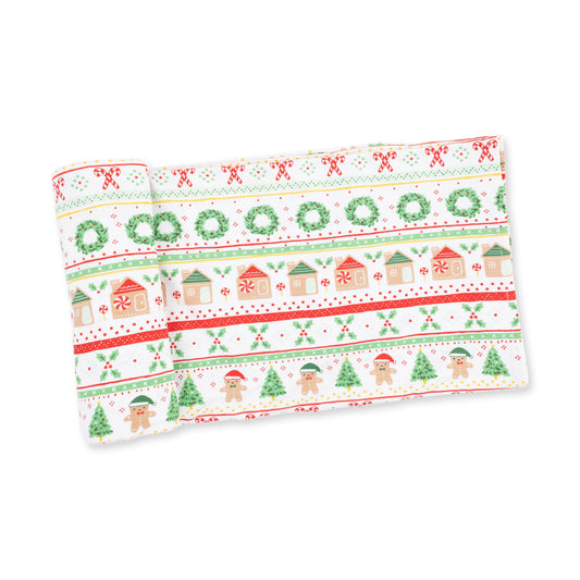 Gingerbread Fair Isle Uni - Bamboo - Swaddle Blanket