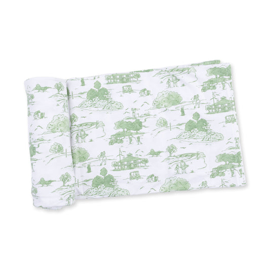 Golf Toile Green - Swaddle Blanket