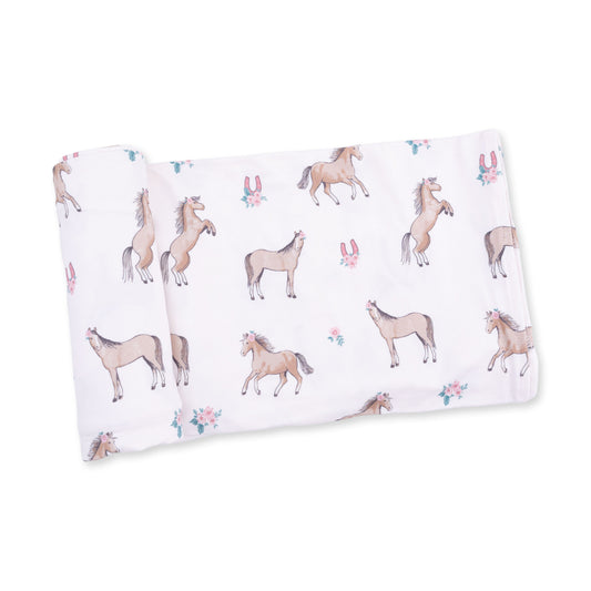 I Love Horses - Swaddle Blanket