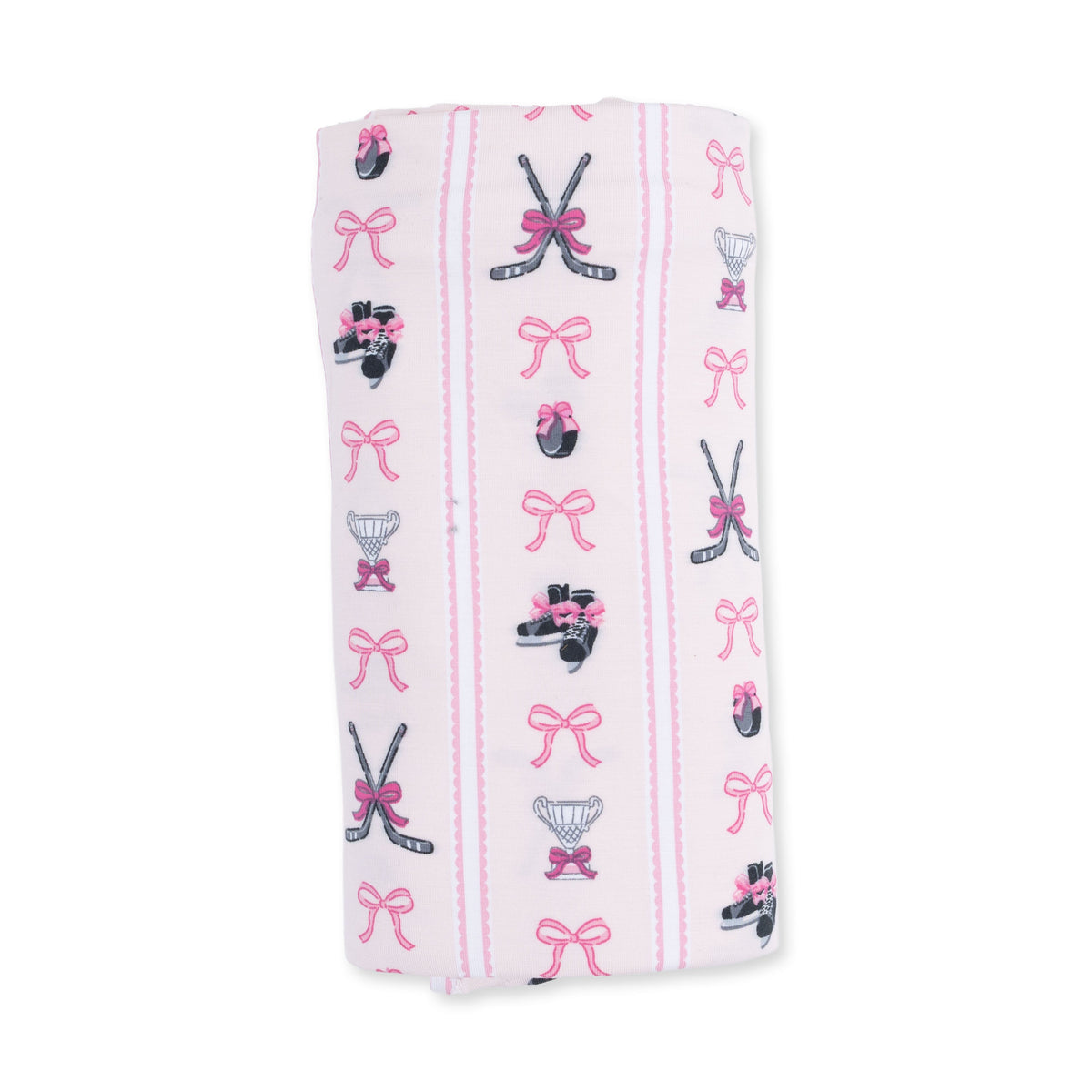 Megan's Bowtiful Hockey Stripe - Swaddle Blanket