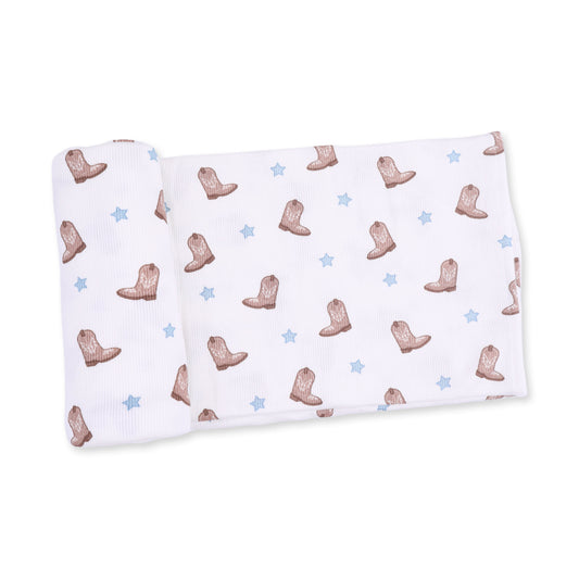 Mini Cowboy Boots - Swaddle Blanket