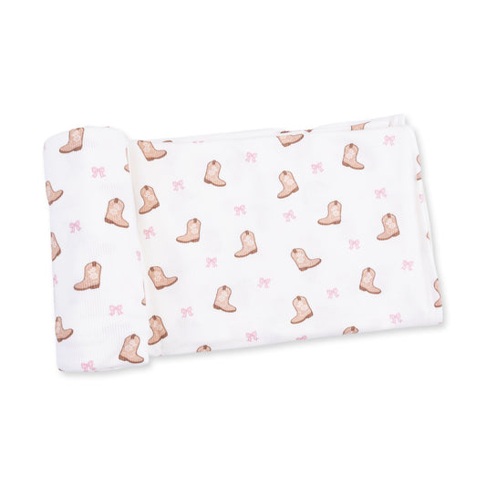 Mini Cowgirl Boots - Swaddle Blanket