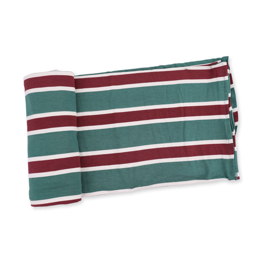 Rugby Stripe Green - Swaddle Blanket