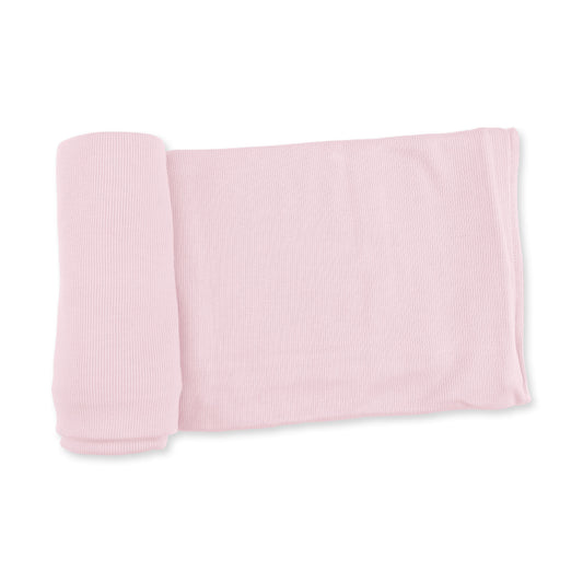 Solid Veiled Pink Rib - Swaddle Blanket