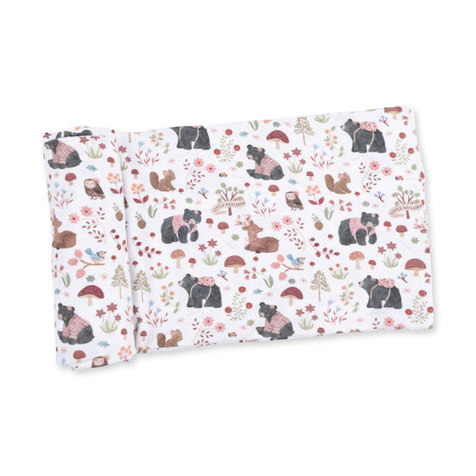 Southern Woodland Animals Pink - Swaddle Blanket