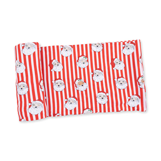Vintage Santa Stripe - Bamboo - Swaddle Blanket