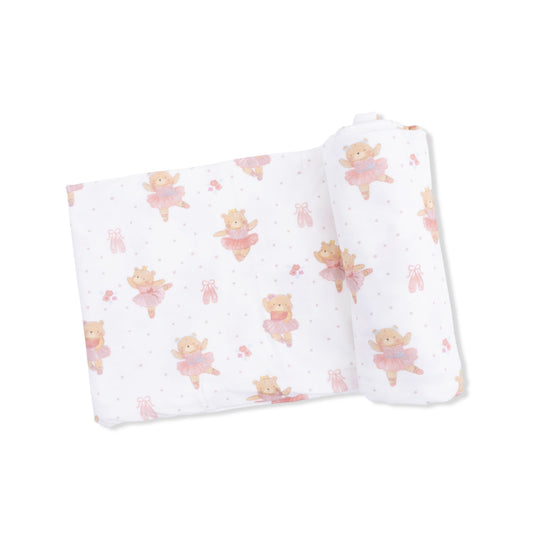 Teddy Bear Ballerina - Swaddle Blanket
