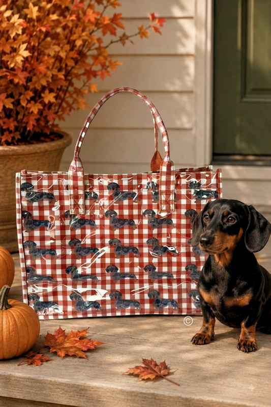 SC - ETA 9/30-10/14 Chloe in Khaki Gingham Vinyl Tote©