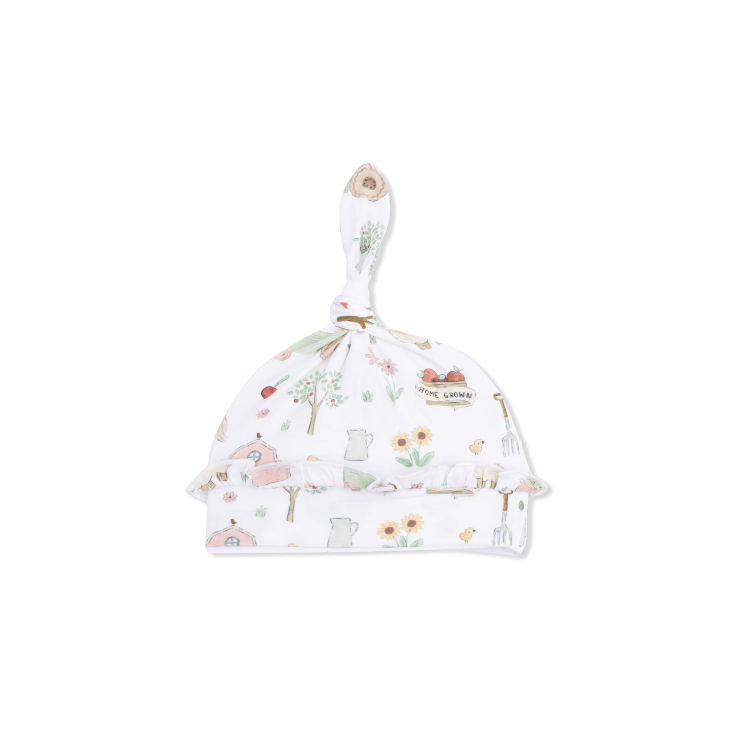 Cute Farm Animals Pink - Ruffle Knotted Hat