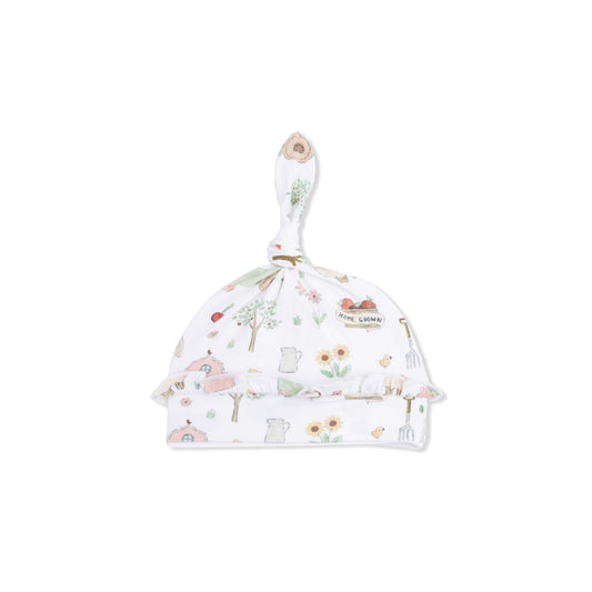 Cute Farm Animals Pink - Ruffle Knotted Hat