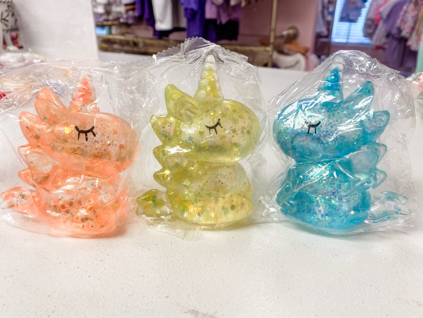 Glitter Crystal Unicorn Squishy Toy | Slow Rise Sensory Fidget | Stress Relief Squeeze Toy for Kids & Adults | The Prissy Pelican Boutique | Bossier City, LA