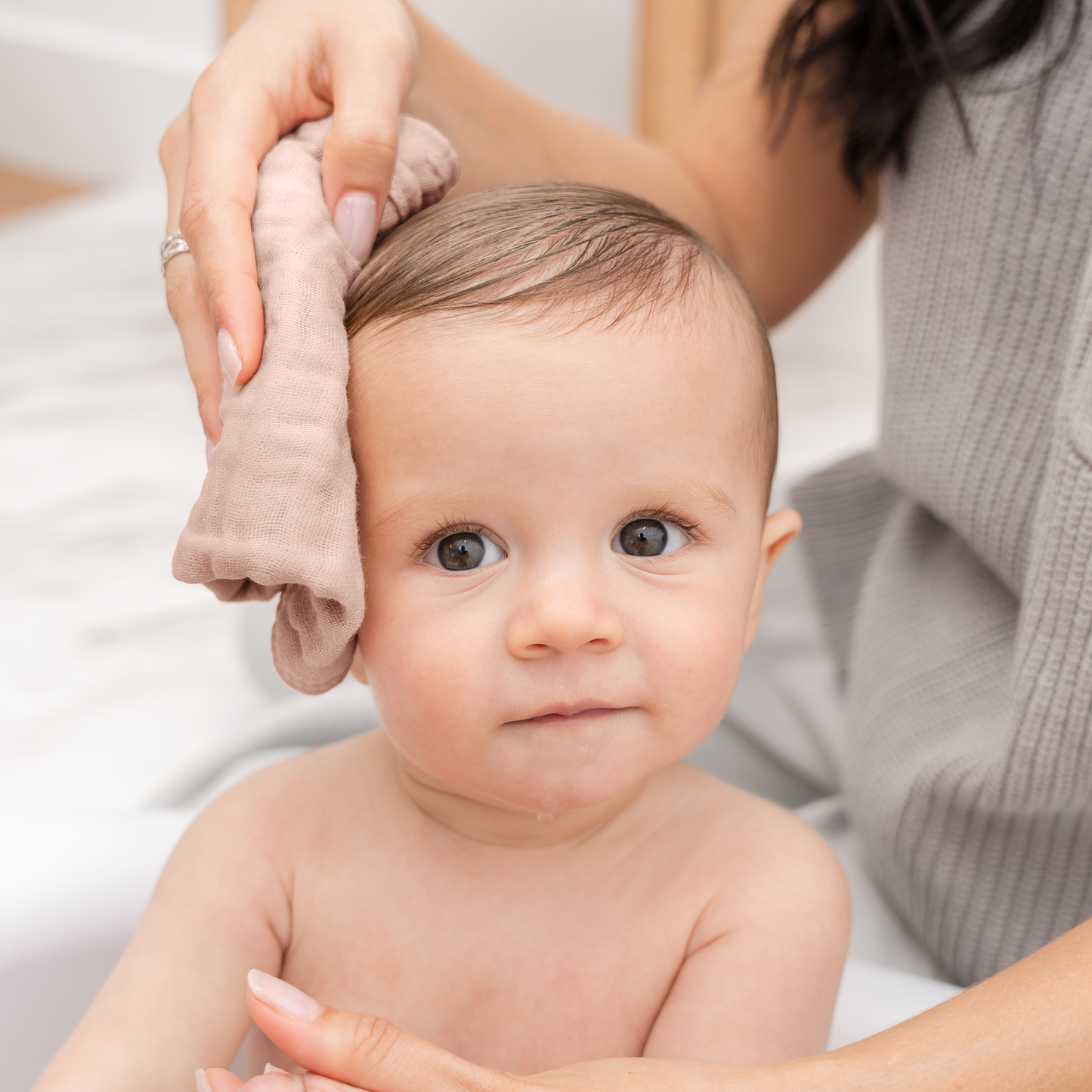 Muslin Washcloths in Blush