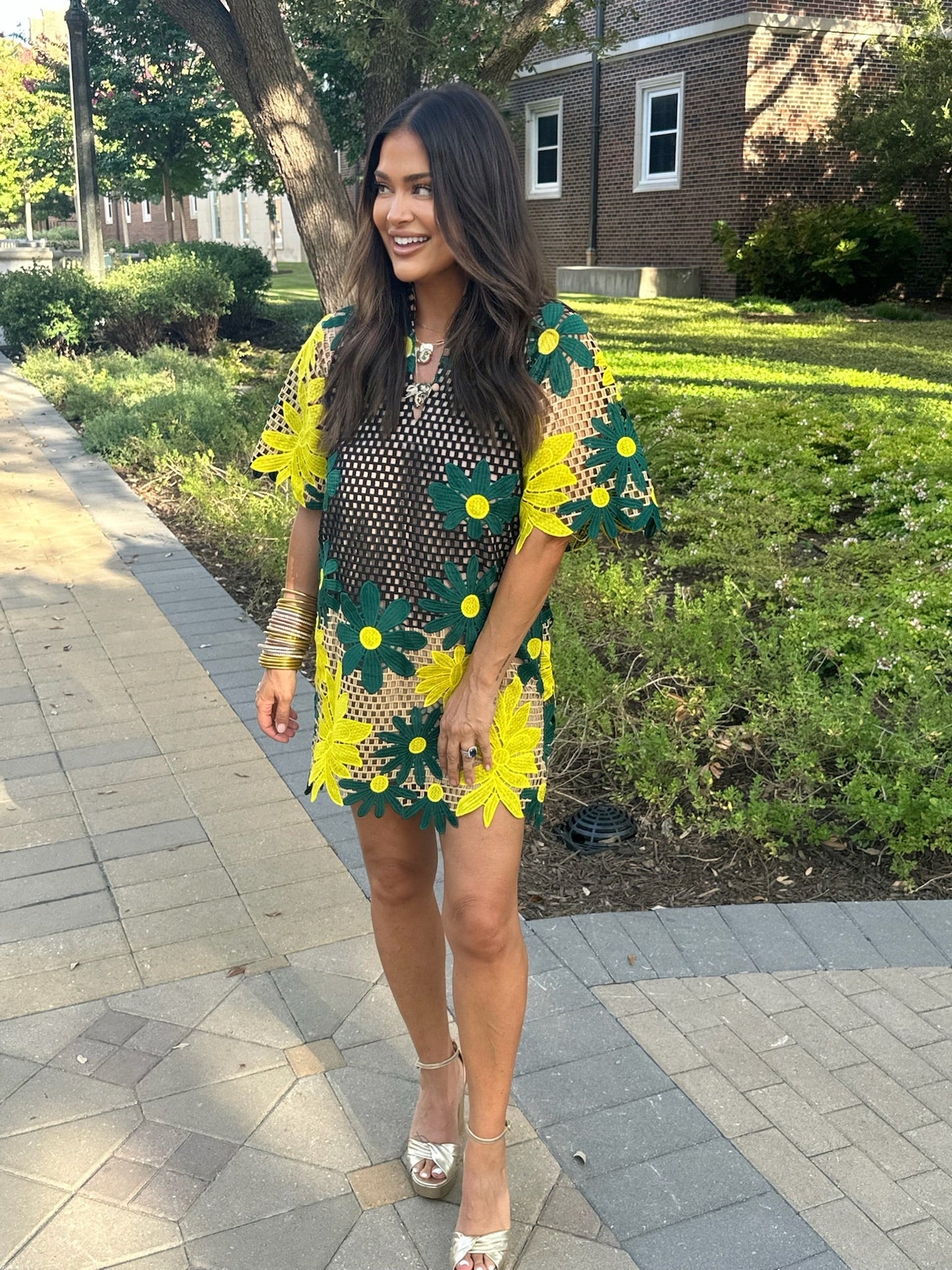 Lulu Short Sleeve Mini Caftan- Daffodil