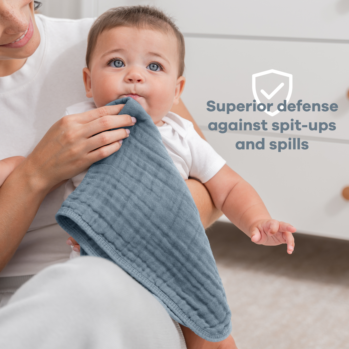 Muslin Burp Cloths in Pacific Blue