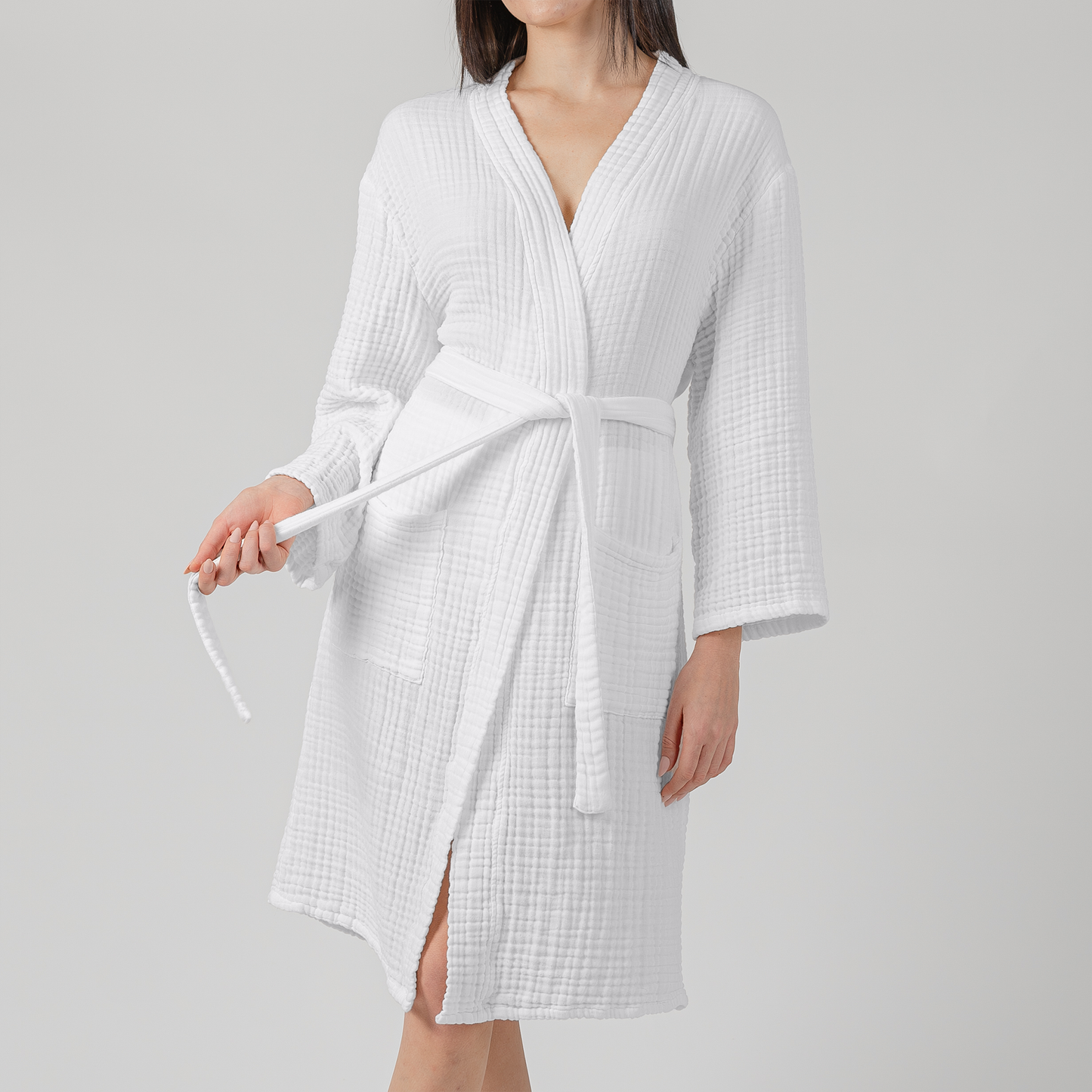 Muslin Bathrobe in White