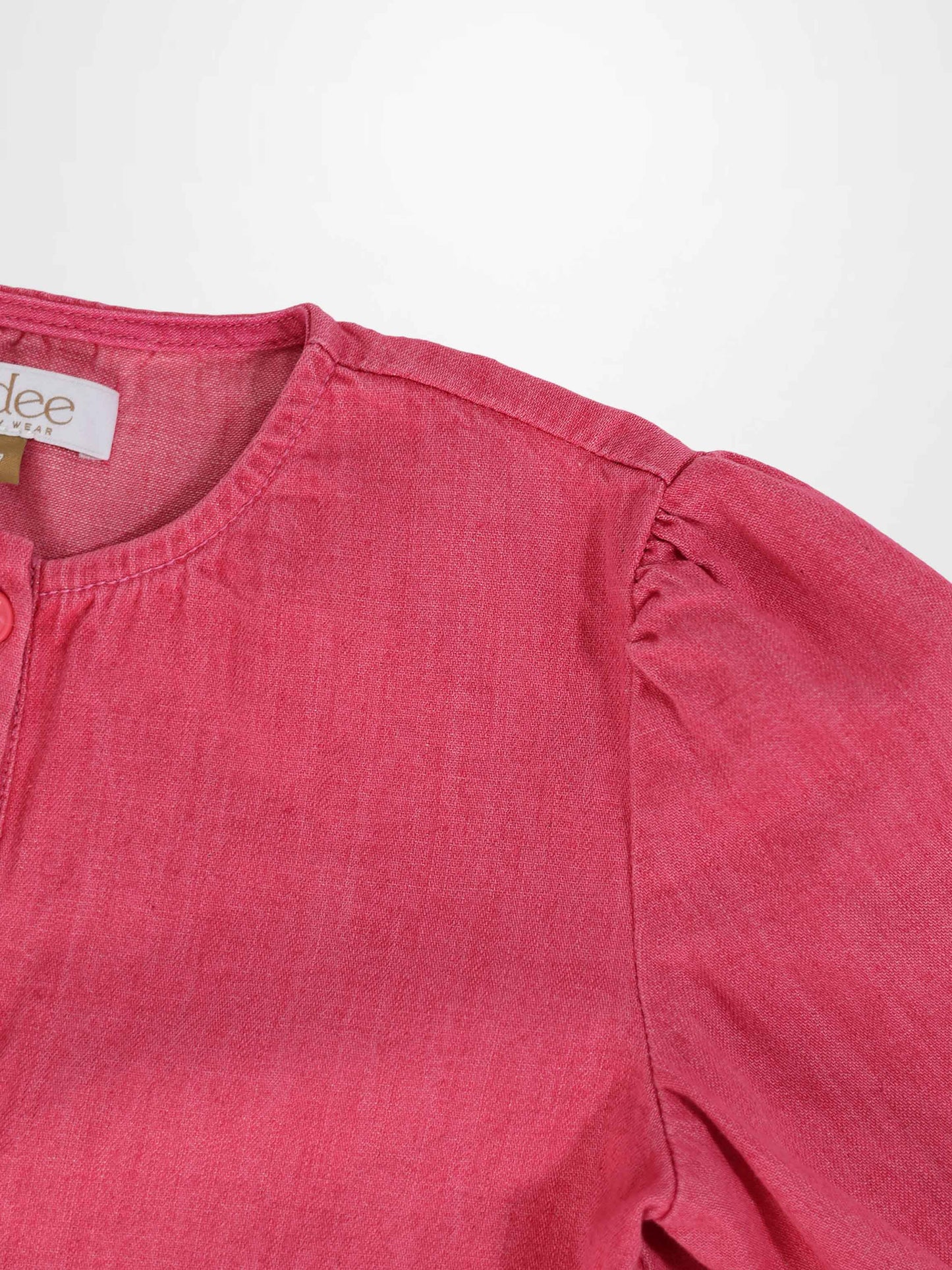 3/4 Sleeve Henley - Pink Denim