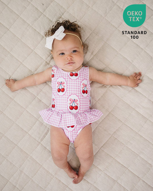 One Piece Swimsuit | Gingham Cherry