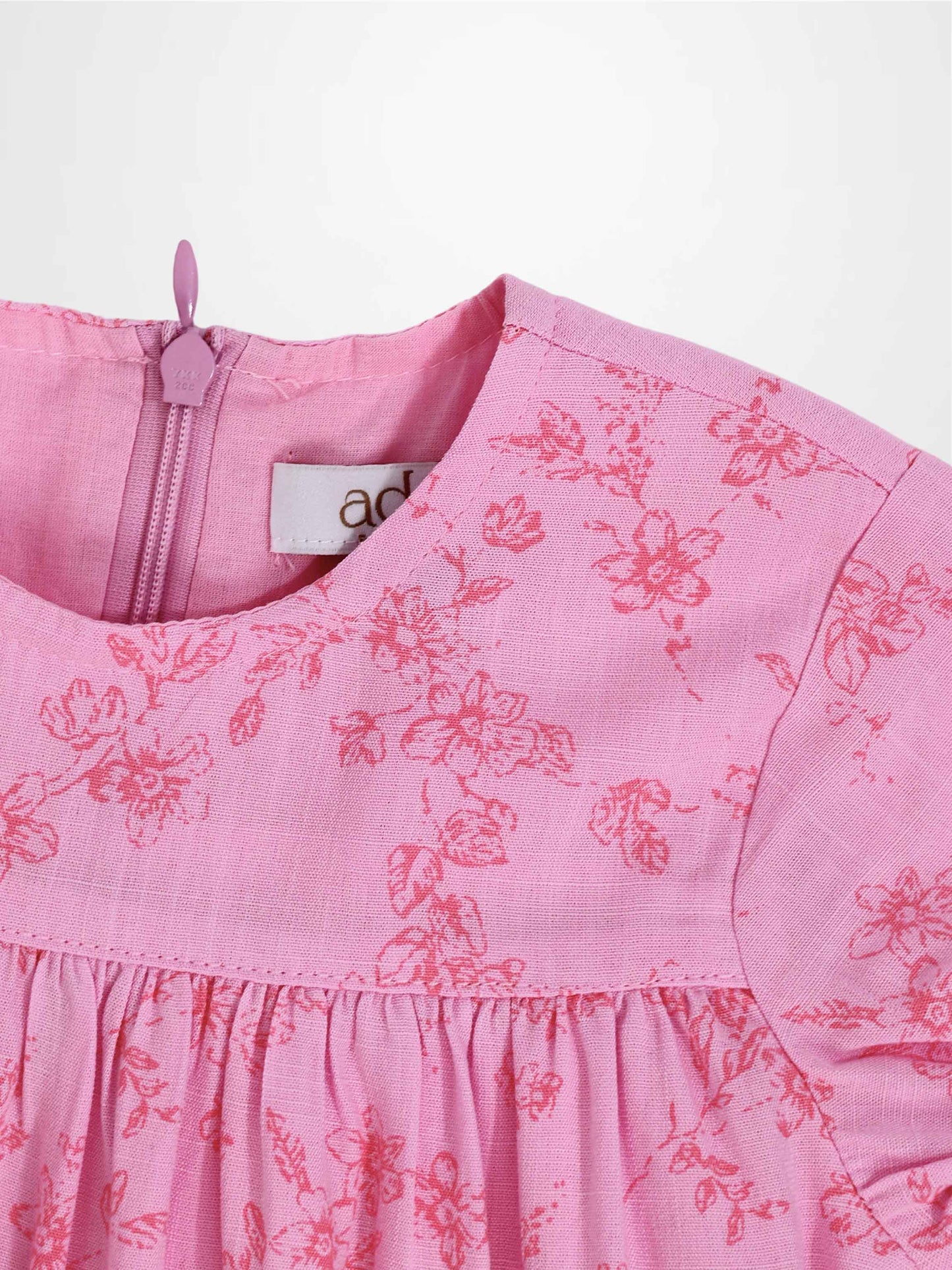 Pink Flower Dress - Short Sleeve
