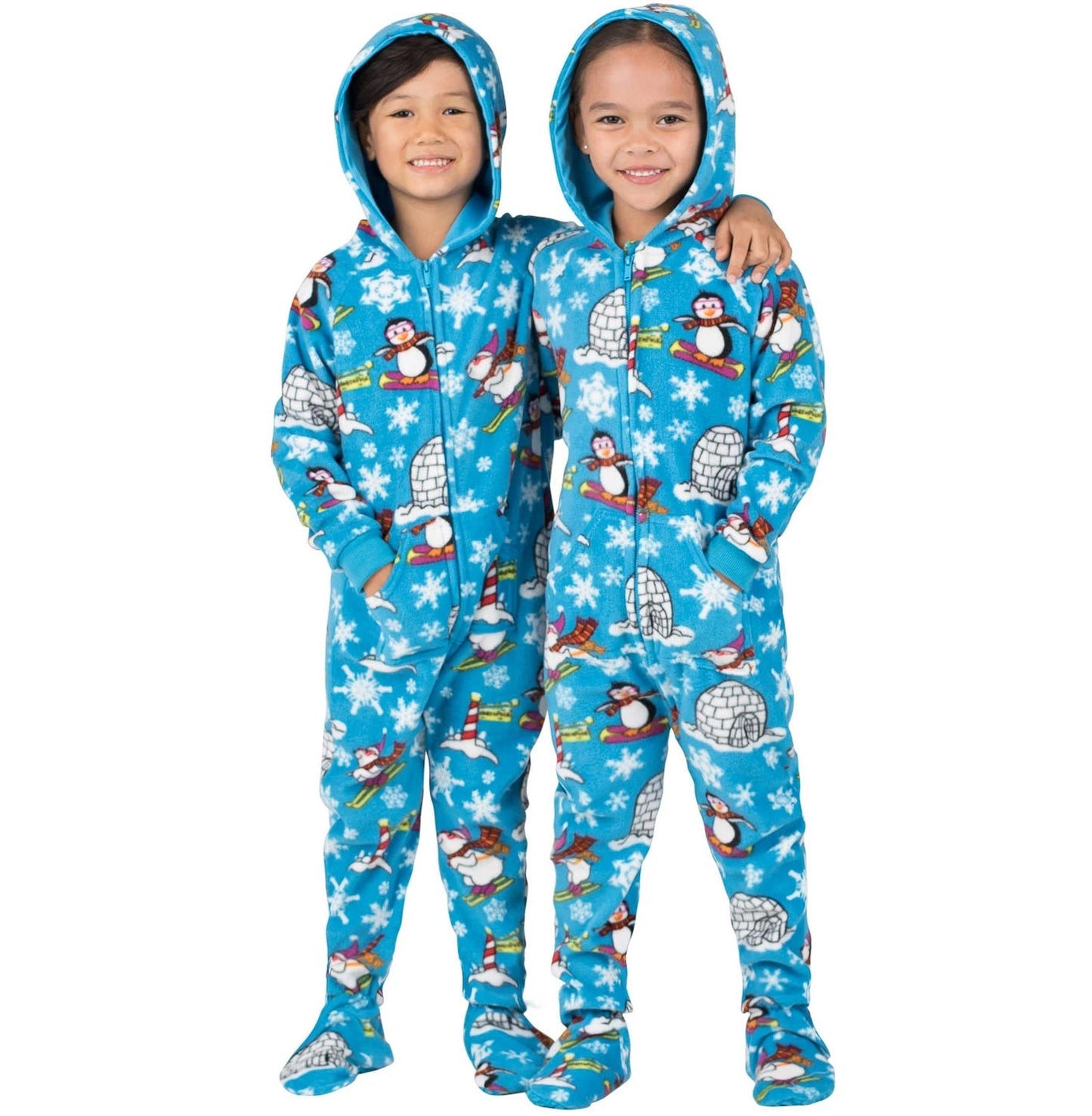 Family Matching Winter Wonderland Hoodie Fleece Onesie