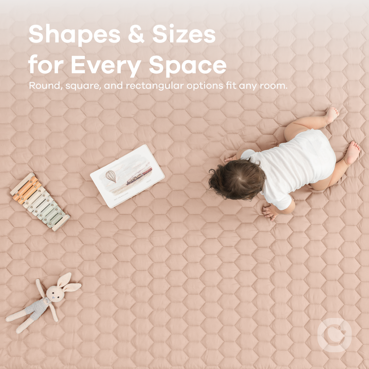 Play Mat with Non-Slip Bottom in Blush