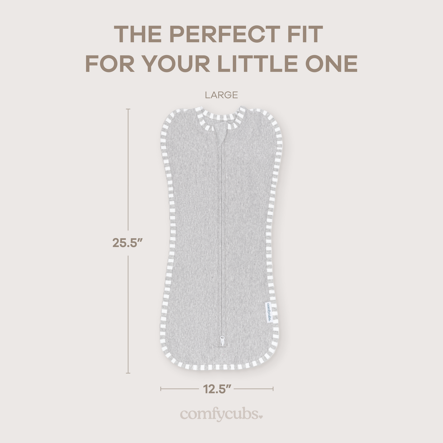 Easy Zipper Swaddle Blankets in Grey