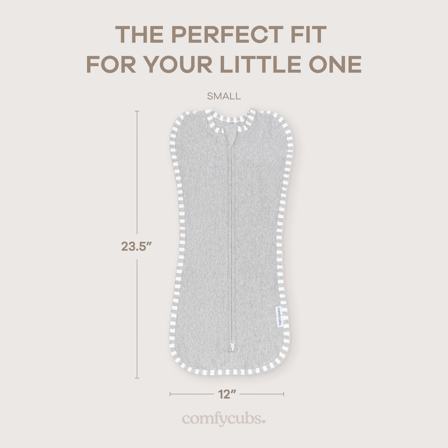 Easy Zipper Swaddle Blankets in Grey