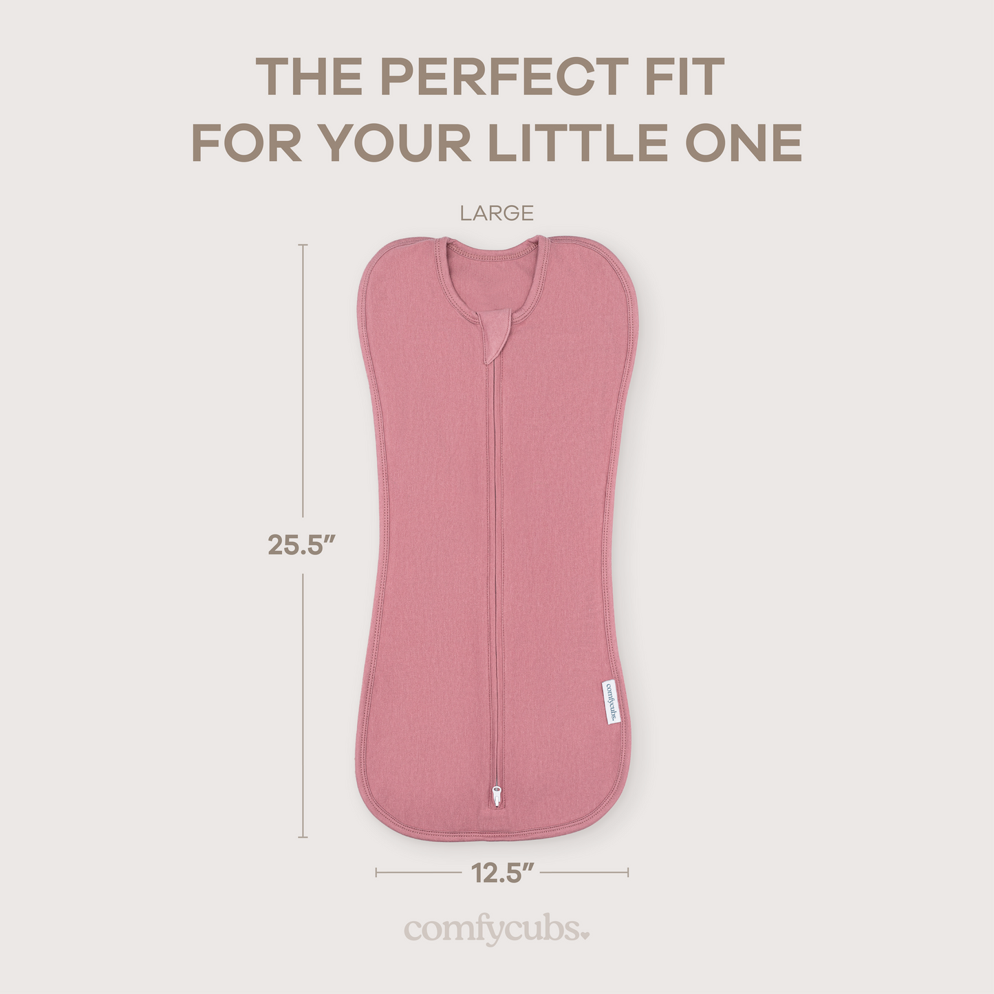 Easy Zipper Swaddle Blankets in Blush, Mauve