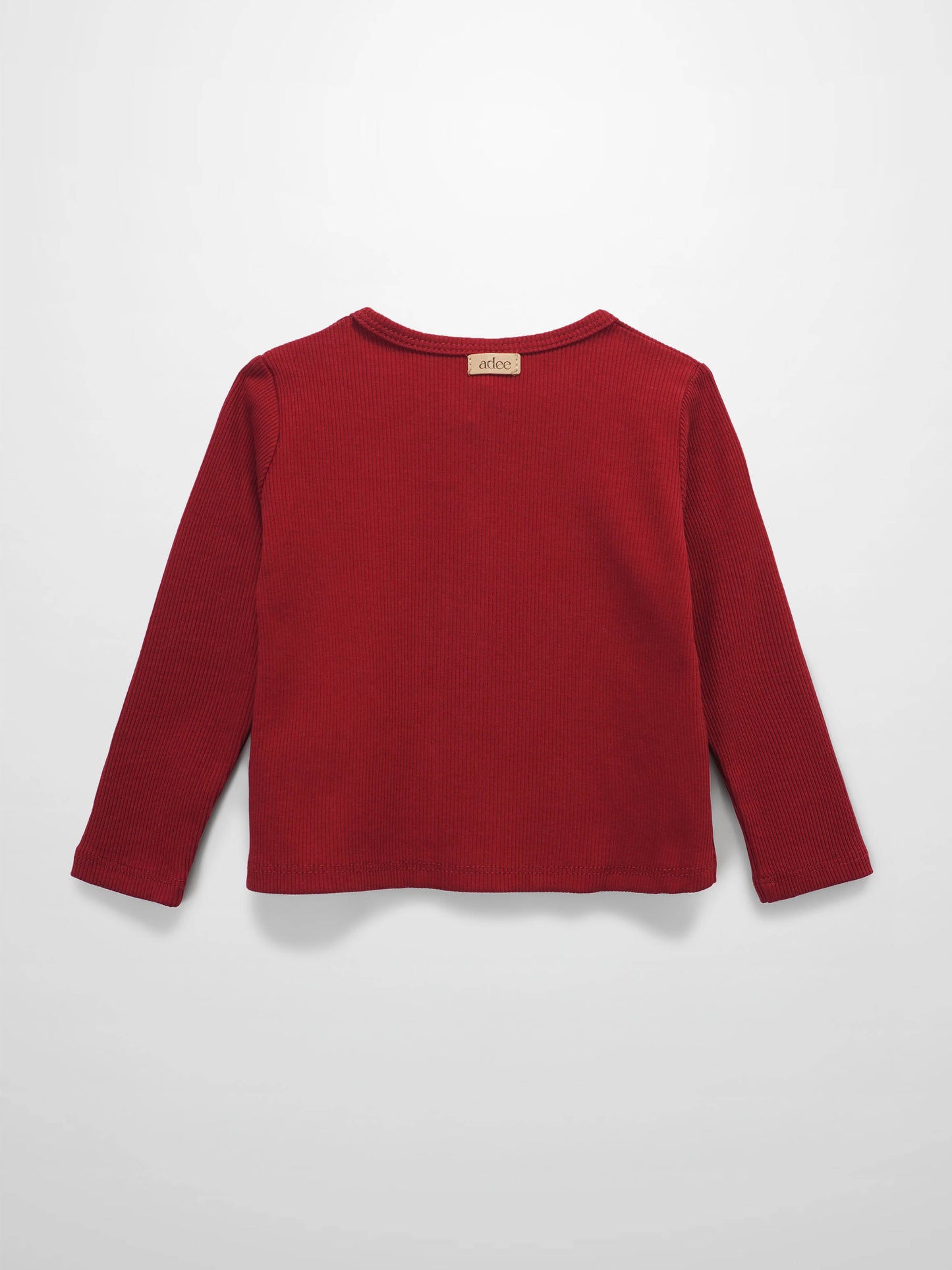 Thin Ribbed Cardigan - Burgundy