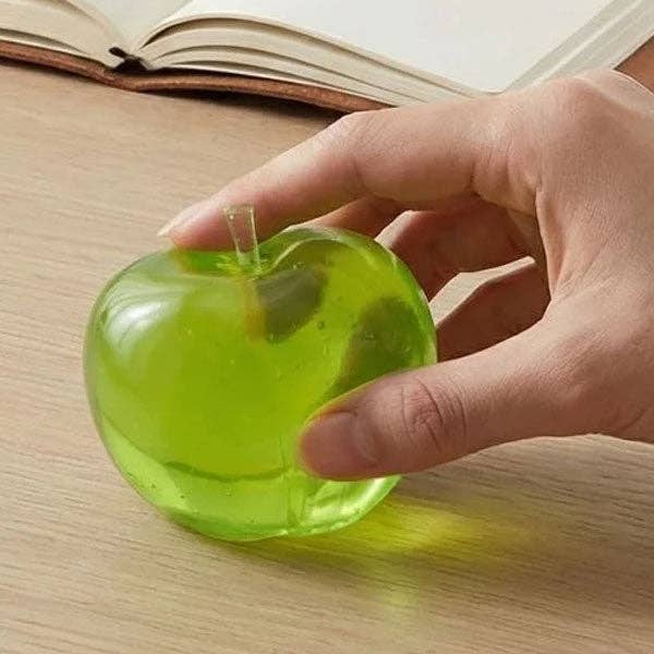 Green Apple Maltose Squishy – Clear Jelly Sensory Fidget Toy