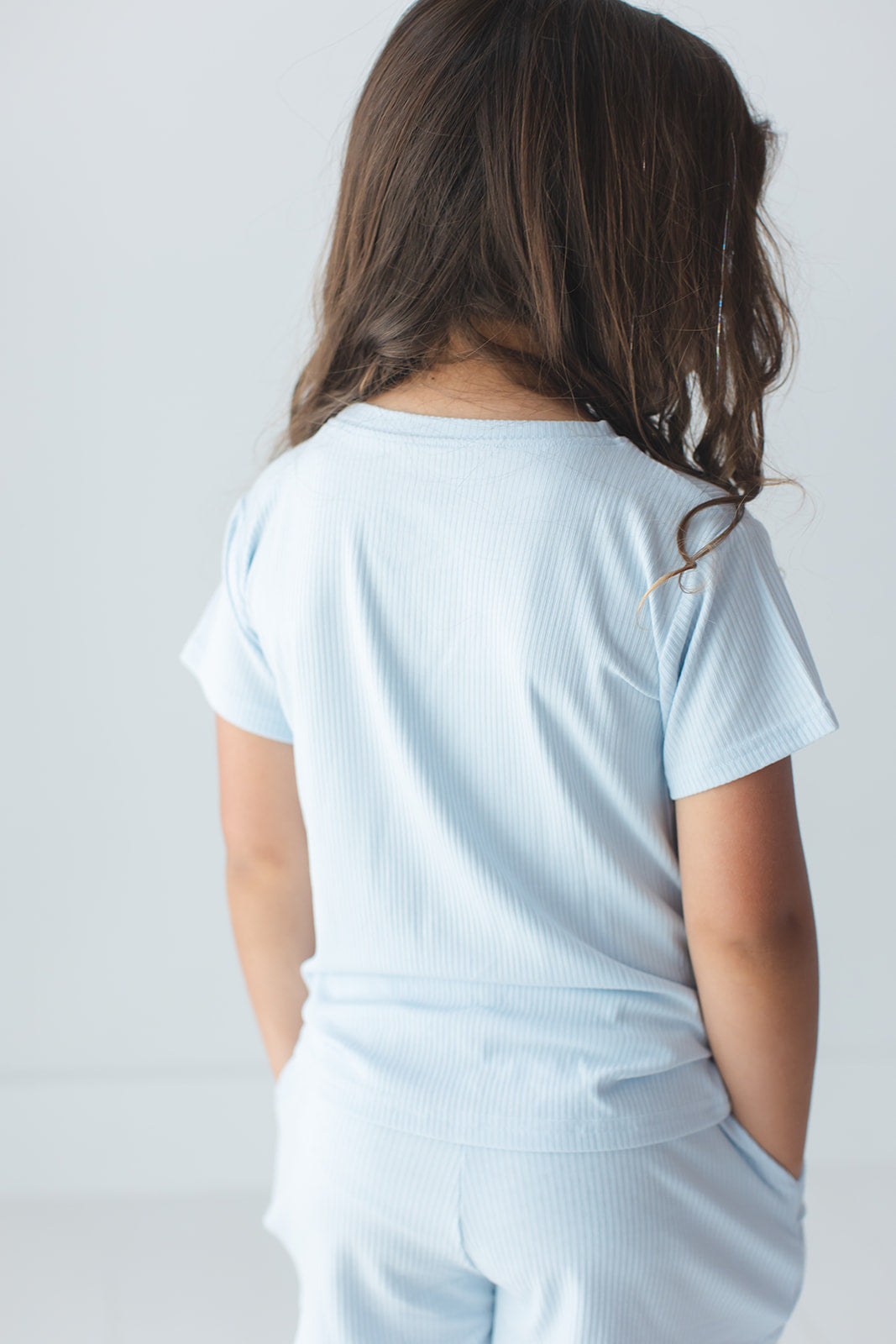 Blue Macaron (ribbed) - Pocket Short Set