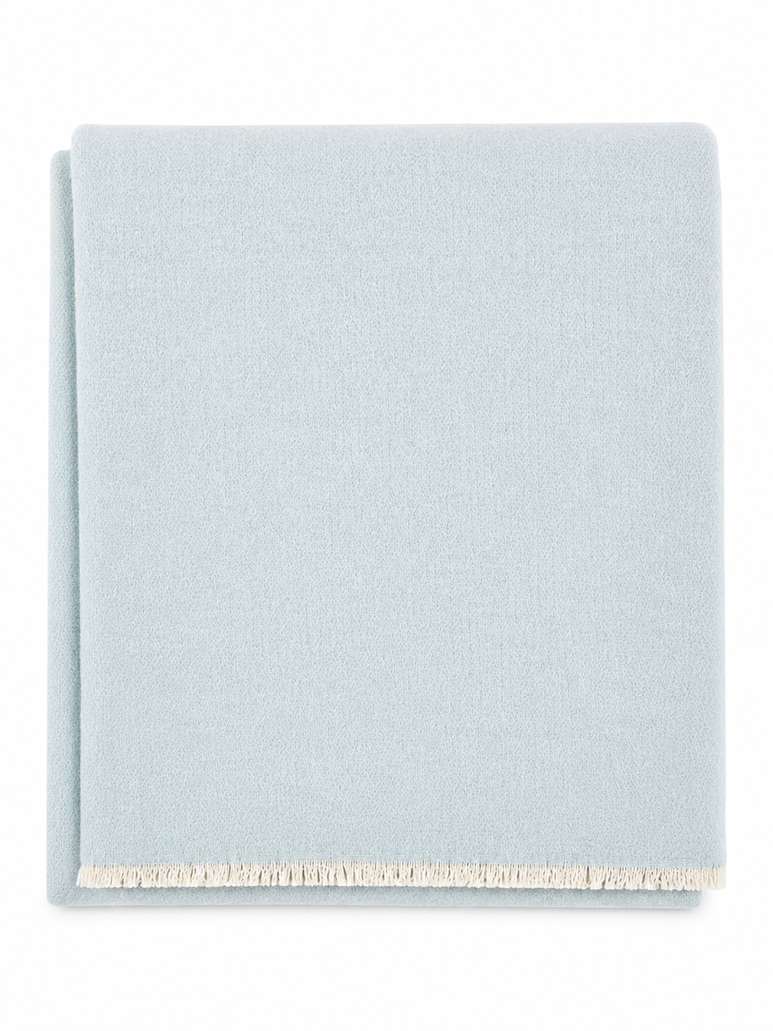 Cotton-Blend Mini Herringbone Throw with Eyelash Fringes