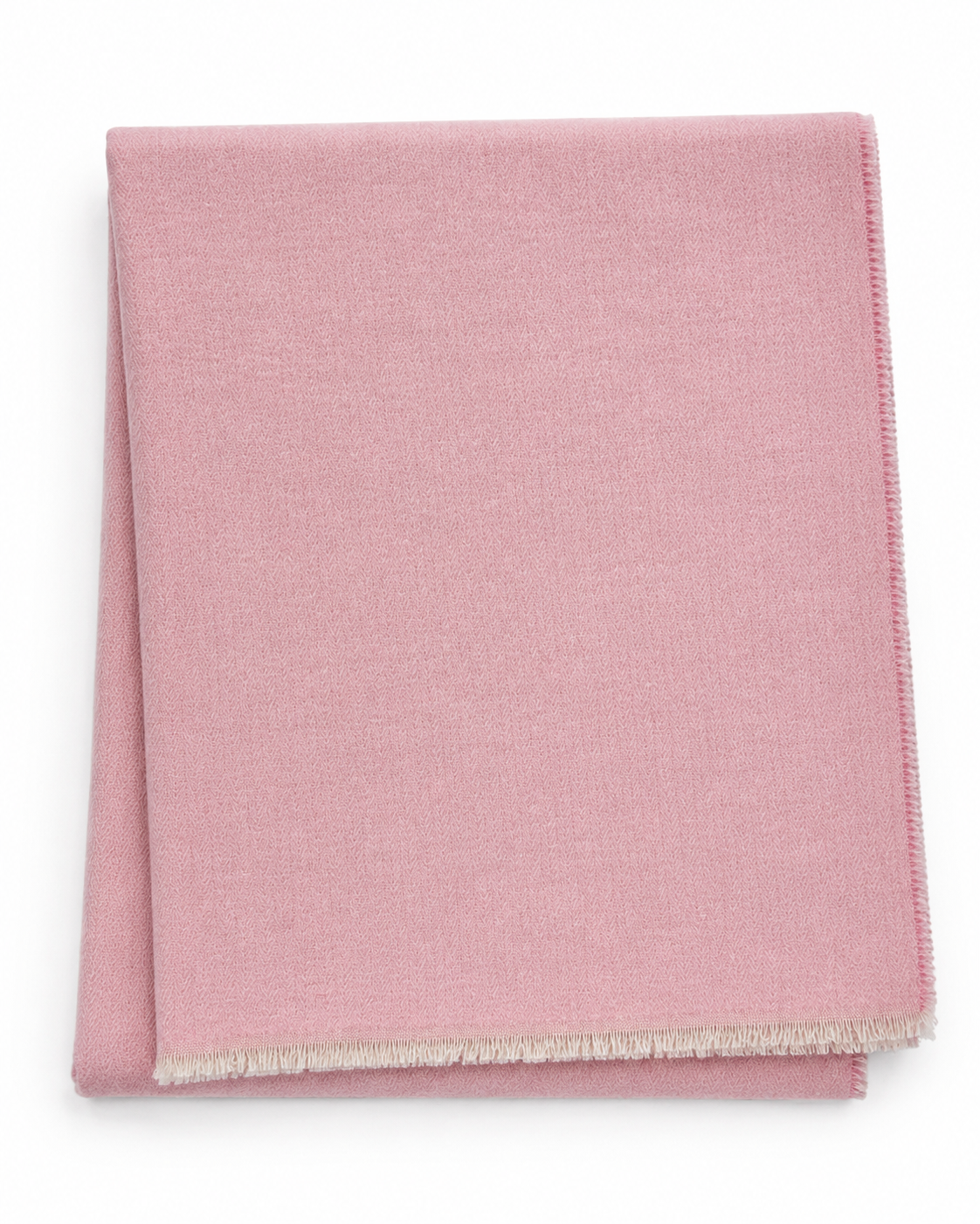 Cotton-Blend Mini Herringbone Throw with Eyelash Fringes