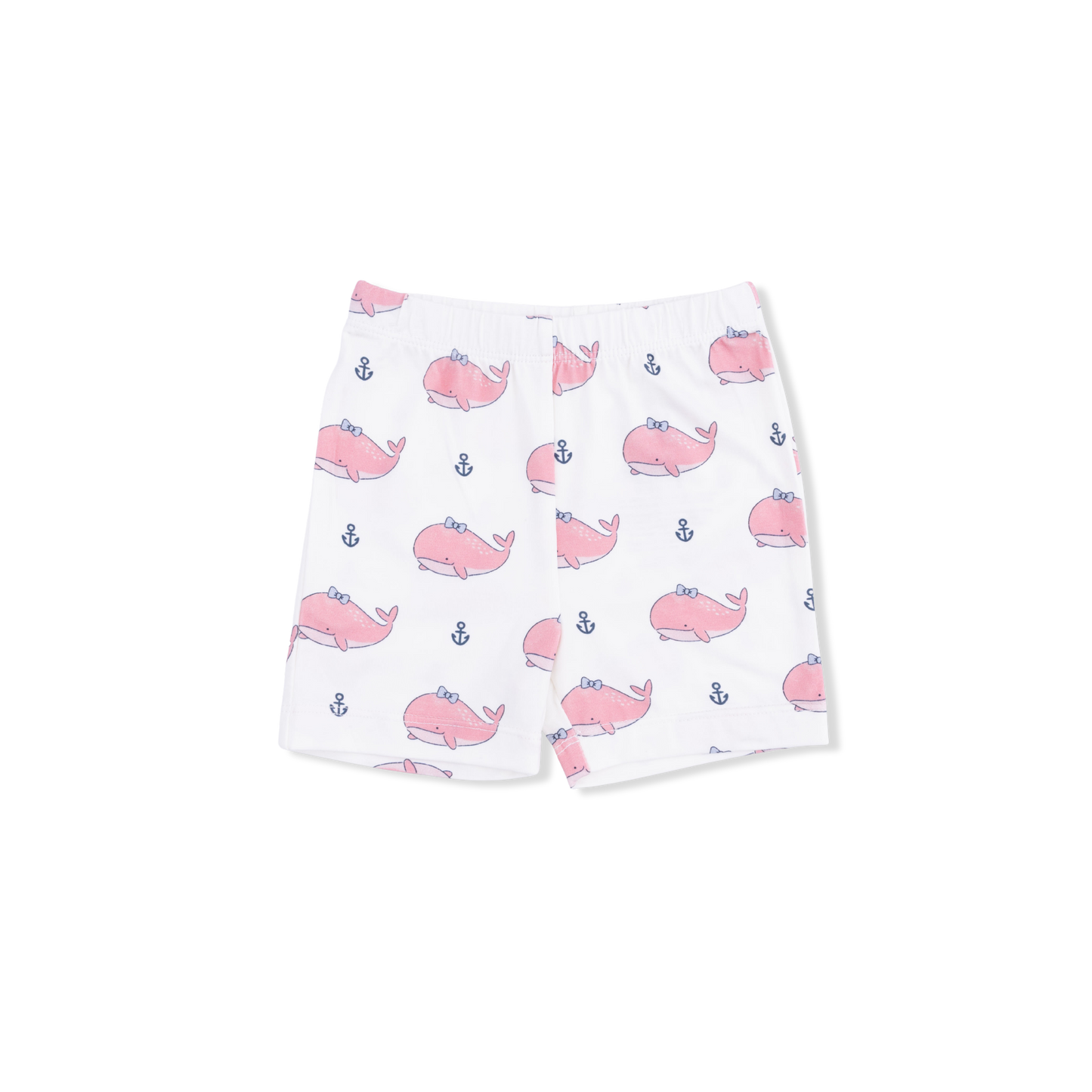 Bubbly Whale with Bow  Pink - Loungewear Short Set