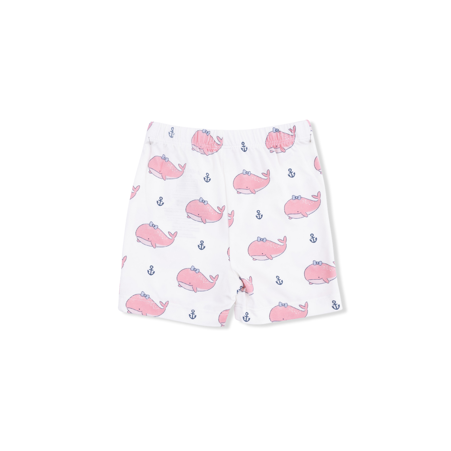 Bubbly Whale with Bow  Pink - Loungewear Short Set